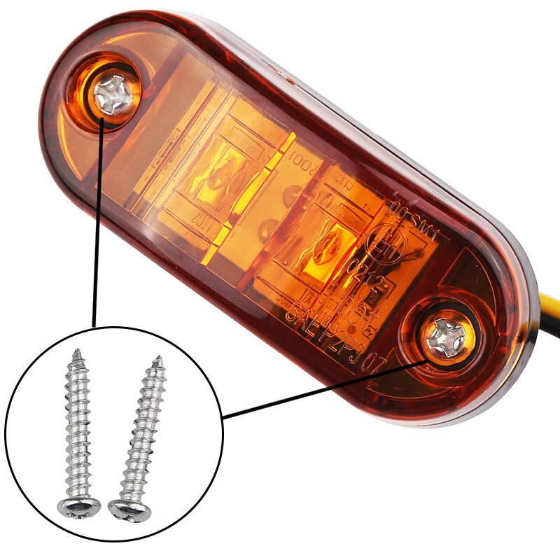 C-Auto 10PCS 2LED Side Marker Light Warning Tail Lamps Car Truck Trailer Kit Car External Lights Universal fit all cars