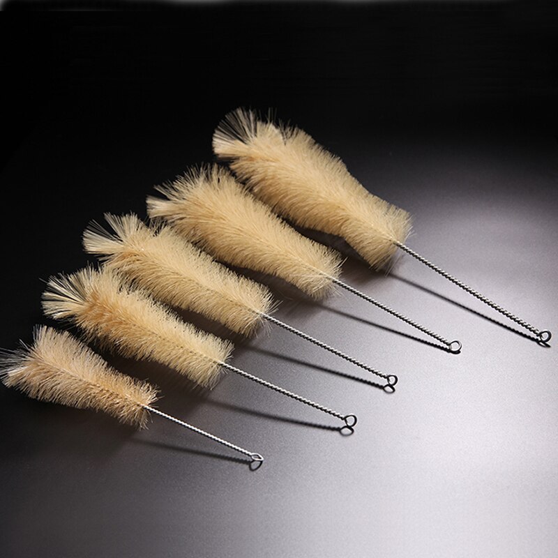 Juego de 5 unidades de cepillo para frascos de laboratorio, Erlenmeyer, botella de reactivo, triangular, cepillo para el pelo