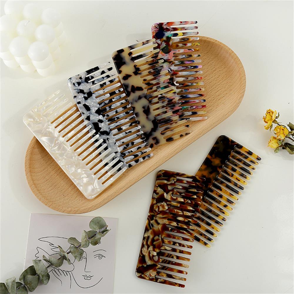 Peines de pelo de dientes anchos de acetato de estilo coreano, peine de pelo para mujeres y niñas, peine de peinado de peluquería ondulado y rizado grueso