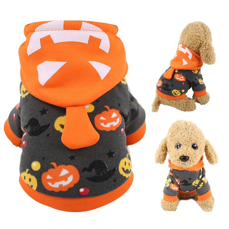 Funny Halloween Pet Dog Costumes Pumpkin Dog Coat Jackets Winter Clothes For Small Dogs Cats Chihuahua French Bulldog Clothing