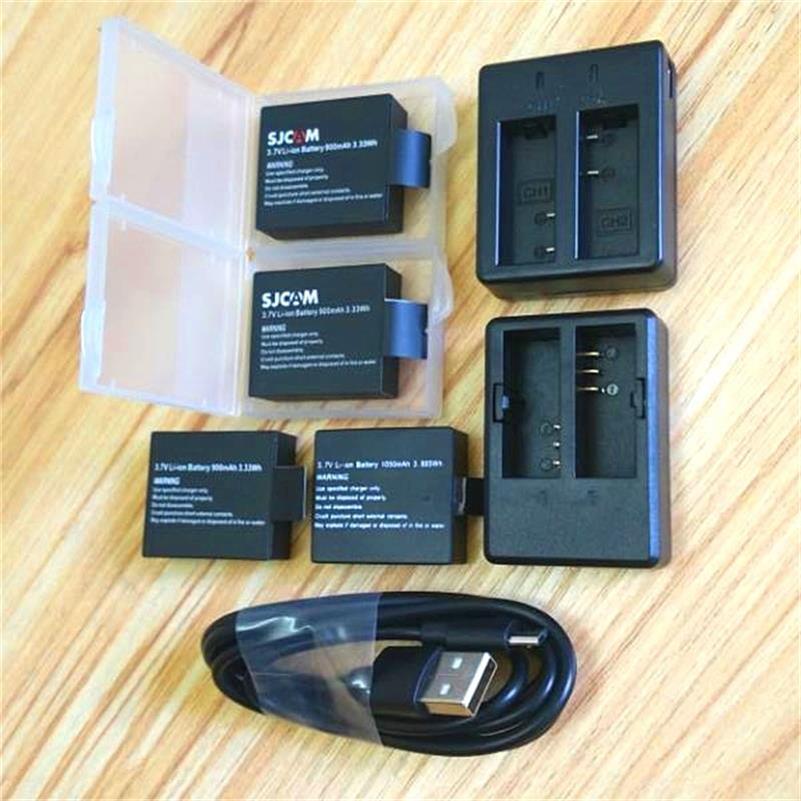 SJCAM Original Battery Case 1350/1050mAh Dual Charger For SJCAM SJ4000 Air Sj5000 Akaso V50 H9R H6S H8 Action Camera Accessories