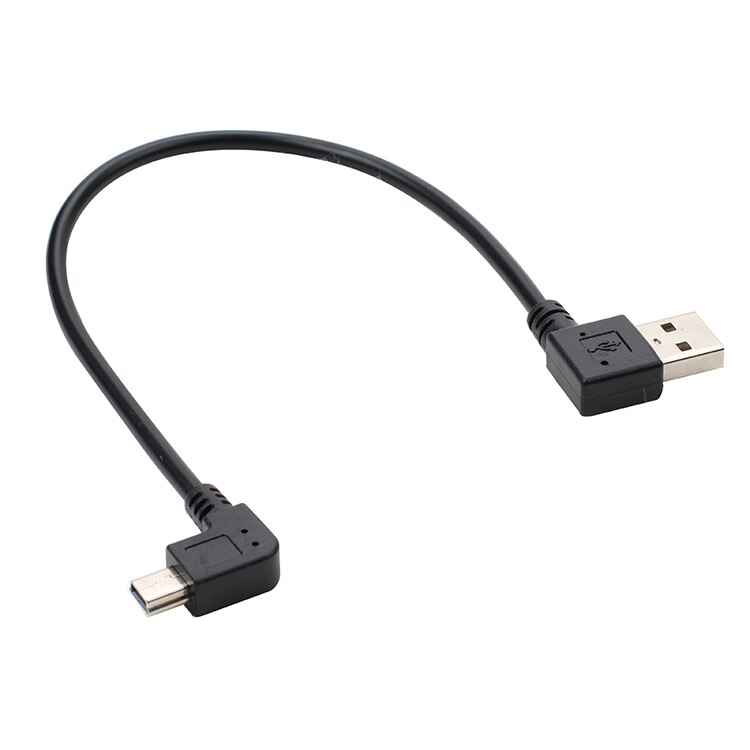 Double elbow MINI USB male to USB male adapter cable T port double left bend Mini male to USB-A male data cable