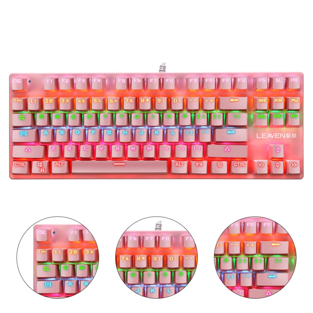 1 Pc Suitable Special Competitive Keyboard Computer Keyboard Mechanical Keyboard for Office Computer Games: Pink