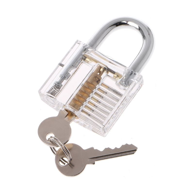 80mm/3.15" Transparent Cutaway Locks Inside View Practice Padlock Visible View Lock Training Skill Locks Keyed Tool