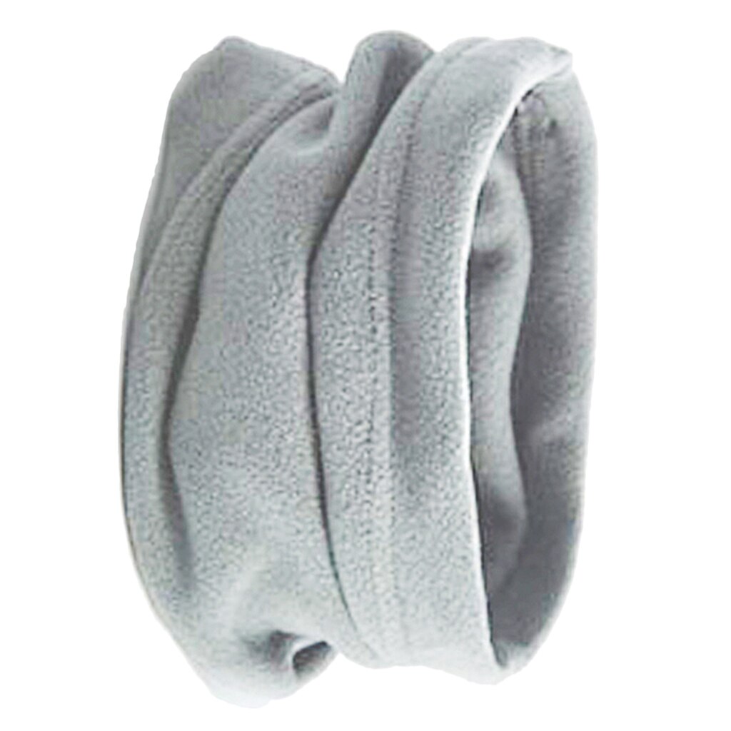 Winter Polar Fleece Man Women Scarf Ring Trendy Neck Warmer Comfy Snood Scarf Ski Motorbike Mask Warm Hat: Light Grey