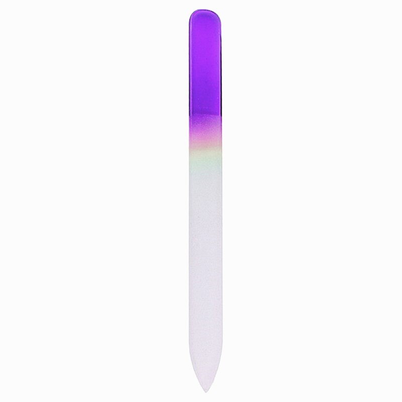 1PC Crystal Glass File Nail Art Files Manicure Nail Files Buffing Grit Sand Fing Nail Art Health Beauty Makeup Tools: Purple With ABS Case