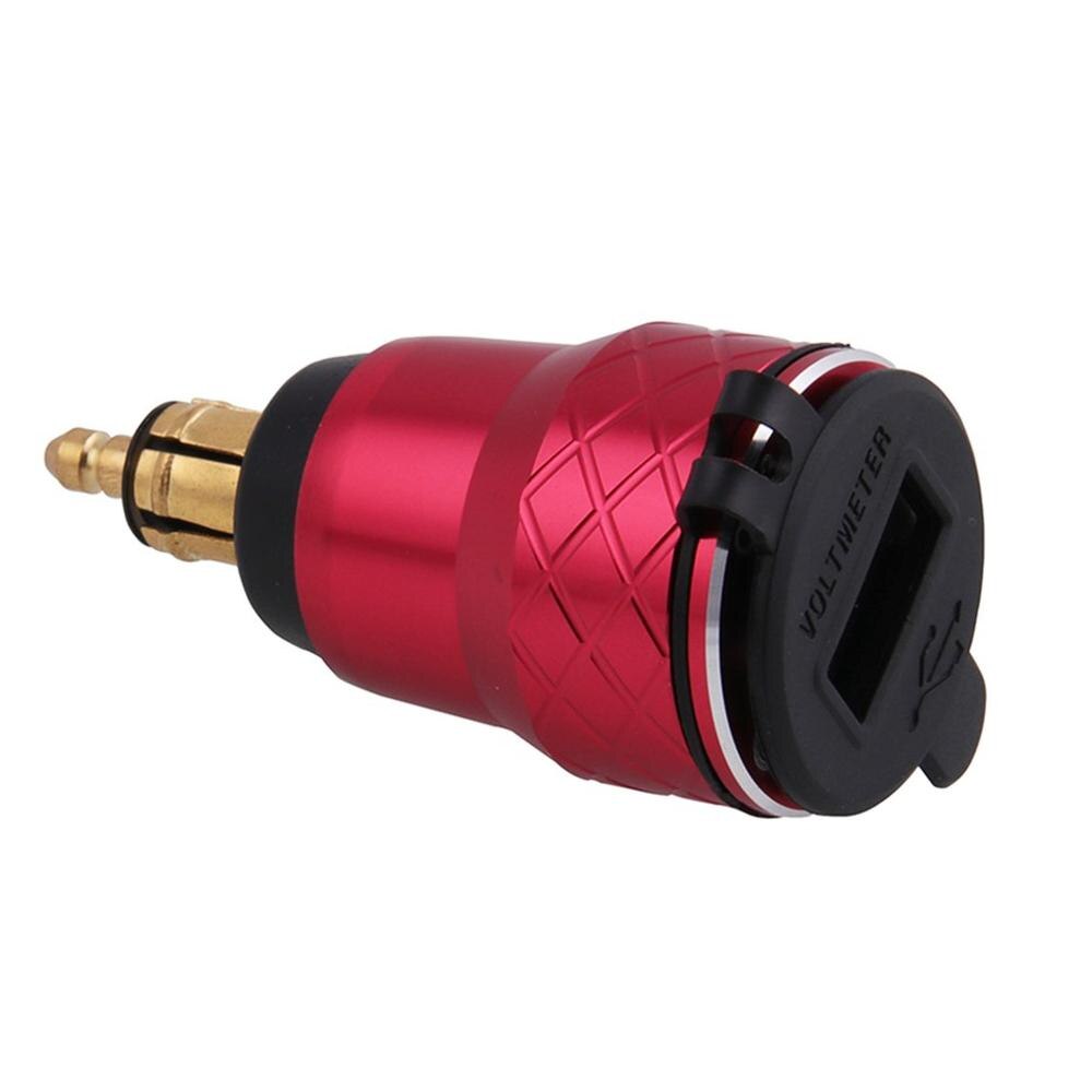 Adaptador de enchufe de mechero para cargador de motocicleta con pantalla Led R1200Gs Triumph Tiger 800 Xc Hella Din a cargador Usb para motocicleta 5V 2.1A: Rojo