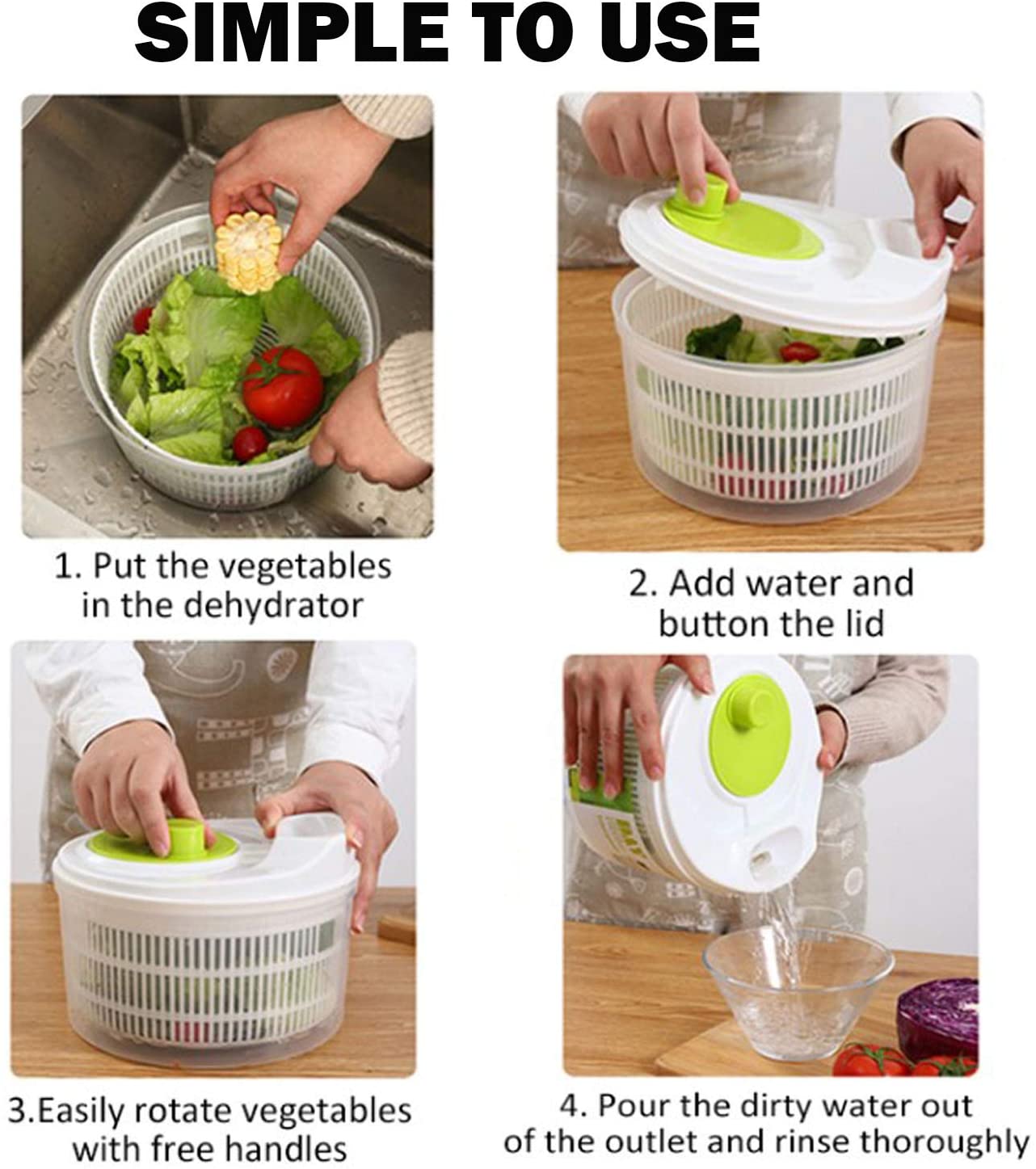 Séchoir à laitue végétale grande salade Spinner fruits légumes lavage panier salade faisant bol passoire pour outils de cuisine à domicile