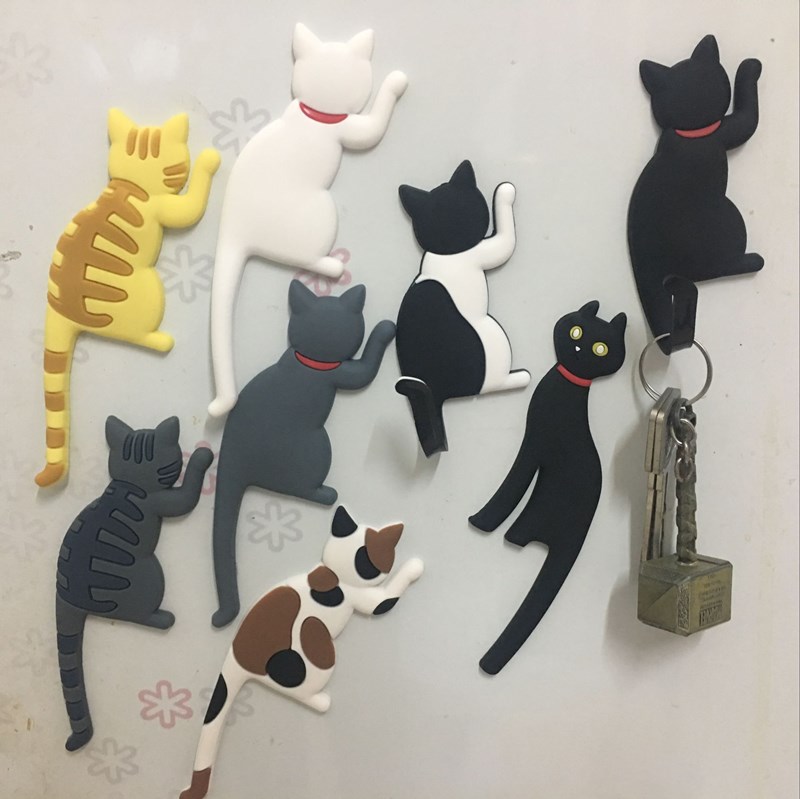 8 Stuks Sterke Magnetische Sticker Decoratieve Haak, Deur Sleutel Haak, Kat Koelkast Magneet