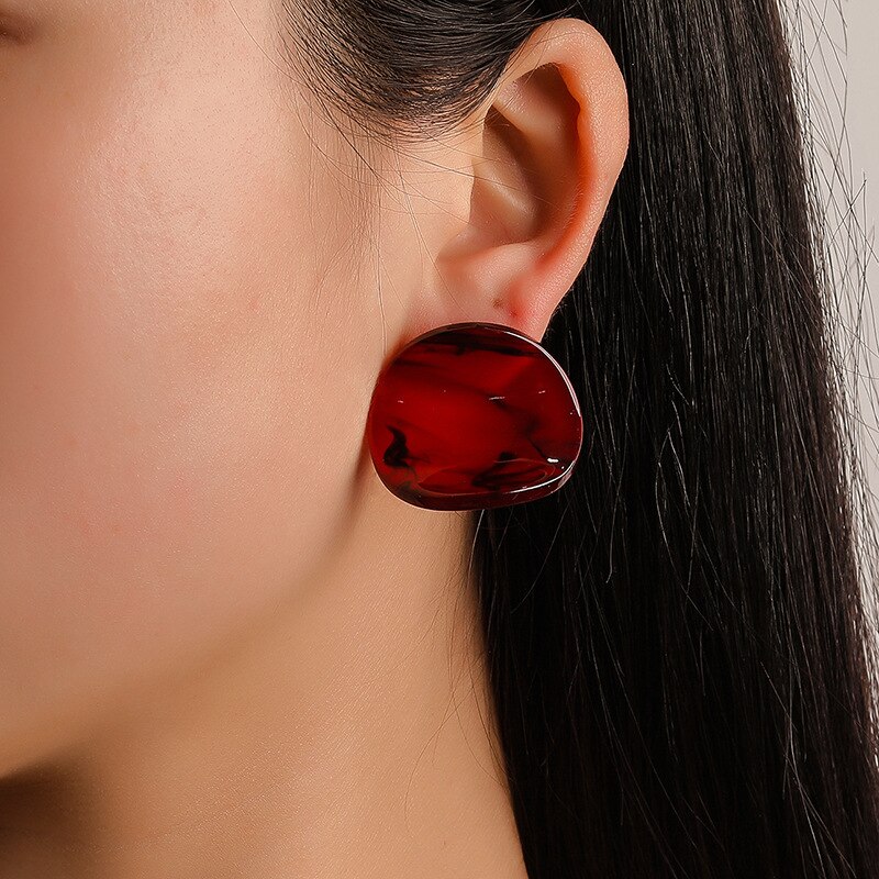 Pendientes de Clip circulares a la para mujer, 1 par, pendiente llamativo geométrico, pendiente de Metal, pendiente colgante a la , tendencia de joyería