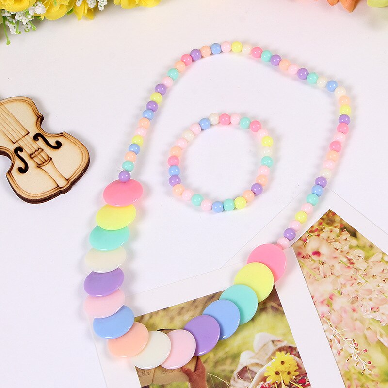 Fabricación de joyas, cuentas, juguetes para niños, collar y pulsera, juego hecho a mano, de princesas para niñas, artesanías clásicas, artesanías de juguete: Wafer Necklace