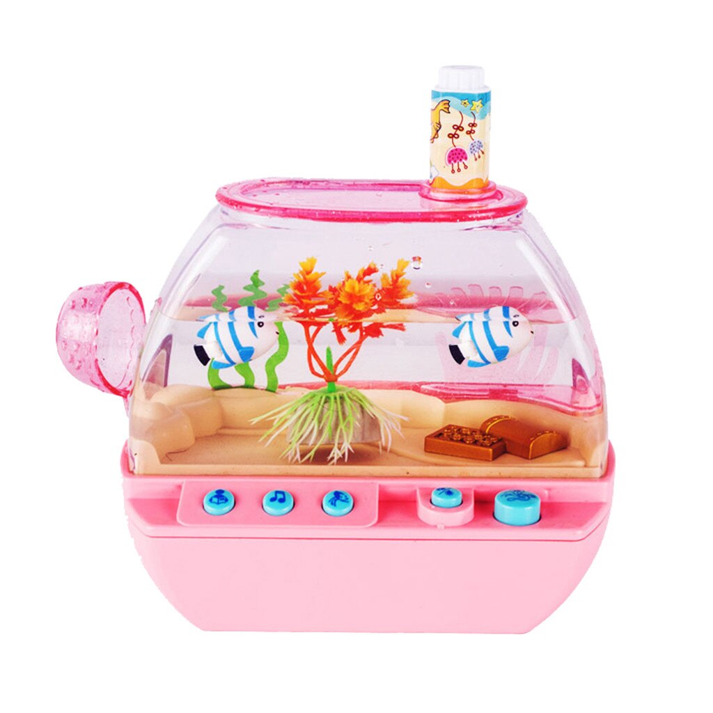 Children's Simulation Electric Fish Tank Toy Set Aquarium fish toys Furniture Toys Interesting Kids Aquarium Electric Fishs Tan: PK