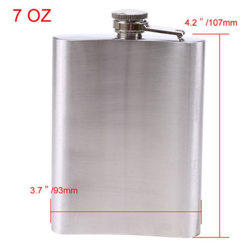 Hip Flasks Stainless Steel Hip Flask Liquor Whiskey Alcohol Pocket Wine Bottle 7 8 10 oz: 7OZ