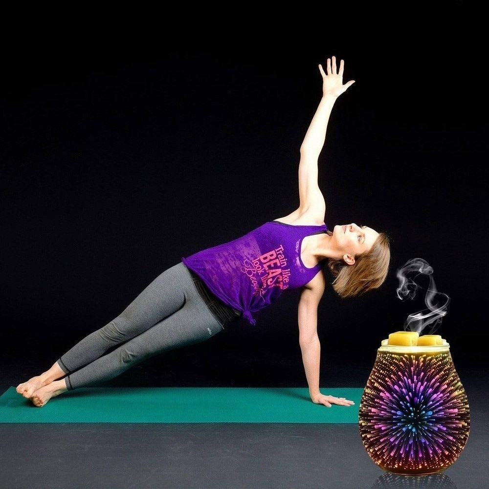 Essential Oil Diffuser Electric Candle Warmer Glass Tart Burner 3D Effect Night Light Wax Melt Warmer for Home Office Bedroom