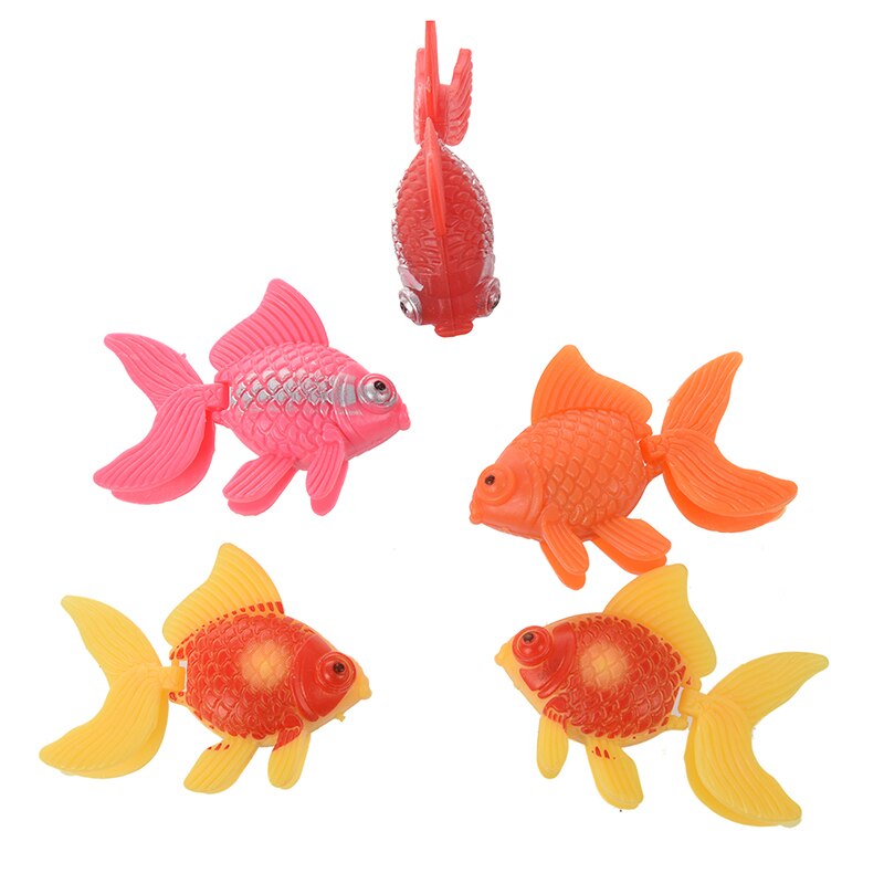 5pcs artificial plastic ornament aquarium fish - goldfish.