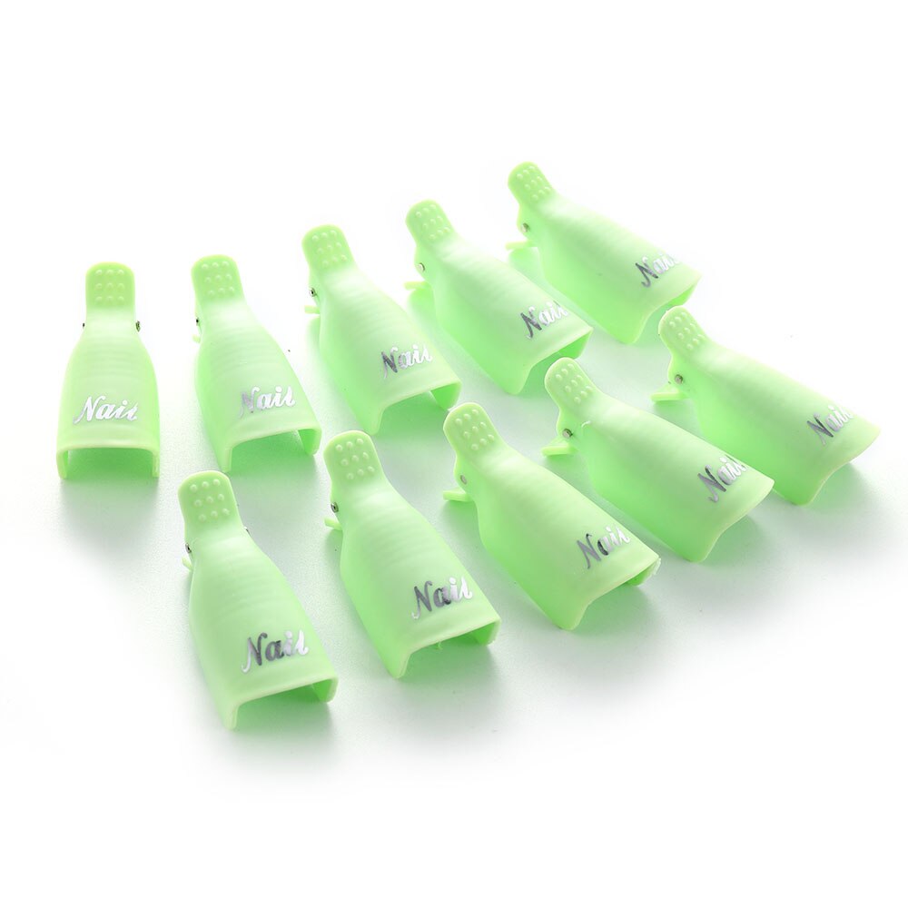 10 Stks/zak Nagellak Remover Set Plastic Hand Nail Soak Off Uv Gel Clip Cap Benodigdheden Voor Professionals Gereedschap manicure: TA386
