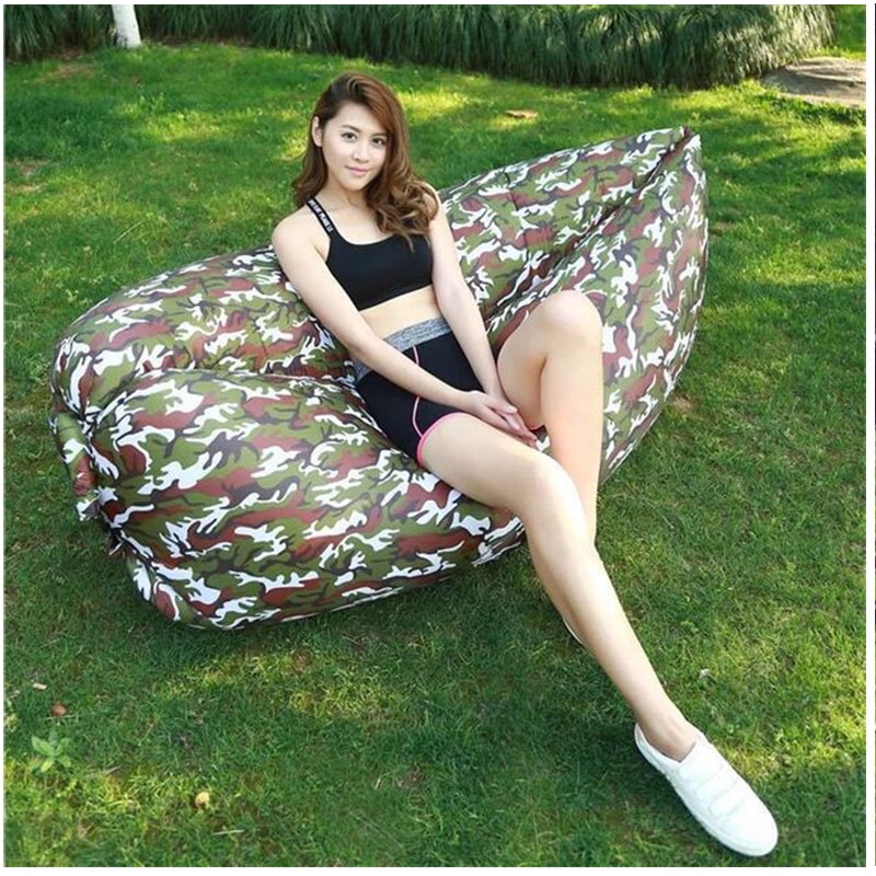Trending god havesofa hurtig oppustelig luftsovesofa uopløselig airbag lazy bag strand lounge sofa stol sæde