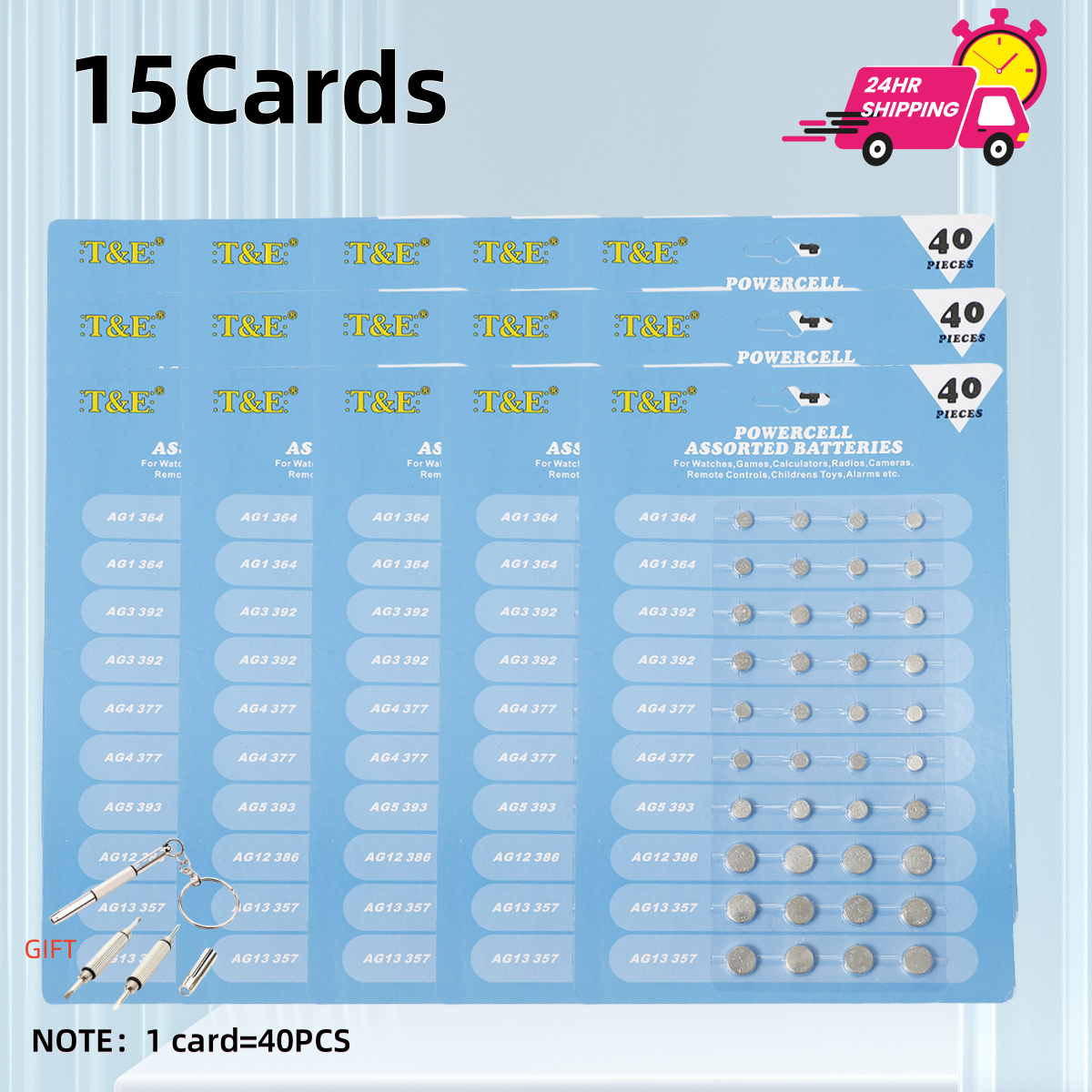 40 peças 1.55v ag13 lr44 l ag1 ag3 ag4 ag5 ag12 sr44 baterias de botão a76 lr1154 gp7 célula moeda relógio brinquedos bateria remota: Azul