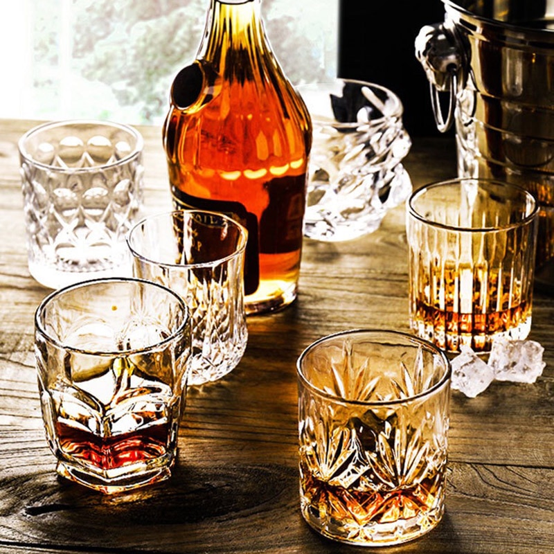 Whiskey Glasses,Old Fashioned Whiskey Glasses, Scotch Whisky, Bourbon, Cocktails, RUM, Durable Bar Spirit Glass