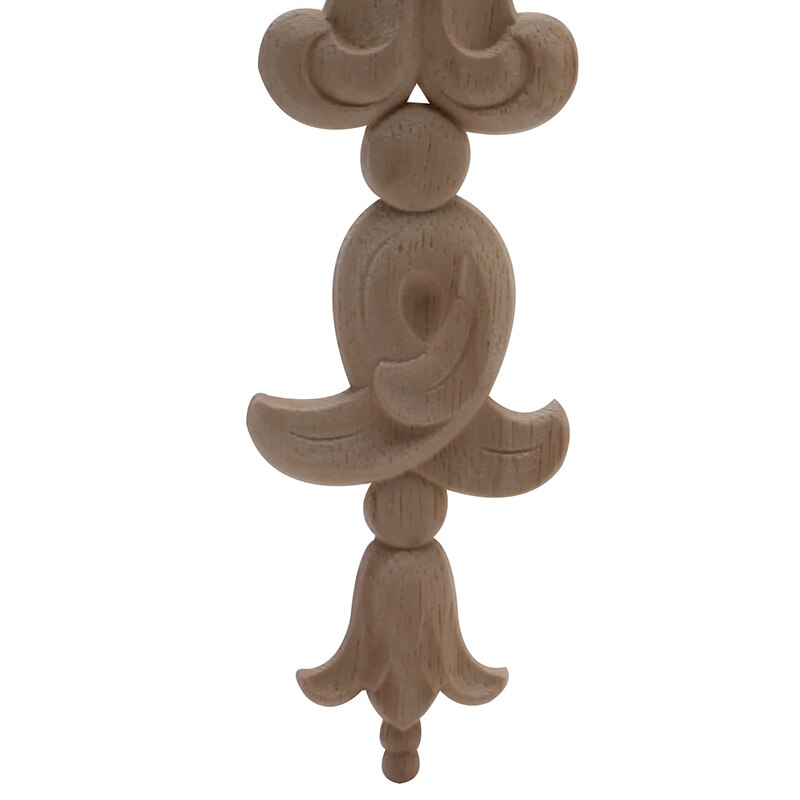 Onlay Houten Sierlijsten Hout Applique Hout Decal Gesneden Ongeverfd Moderne Lange Grote Bladeren Bloem Rubber Hout Hoekmeubilair C250-5