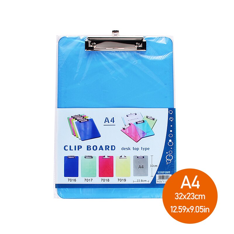 A4 a5 pp plastmapper bærbart underlag bærbar kuglebakke kontor metting fil lomme skole kontor forsyning farvede mapper clip fil: A4 blå