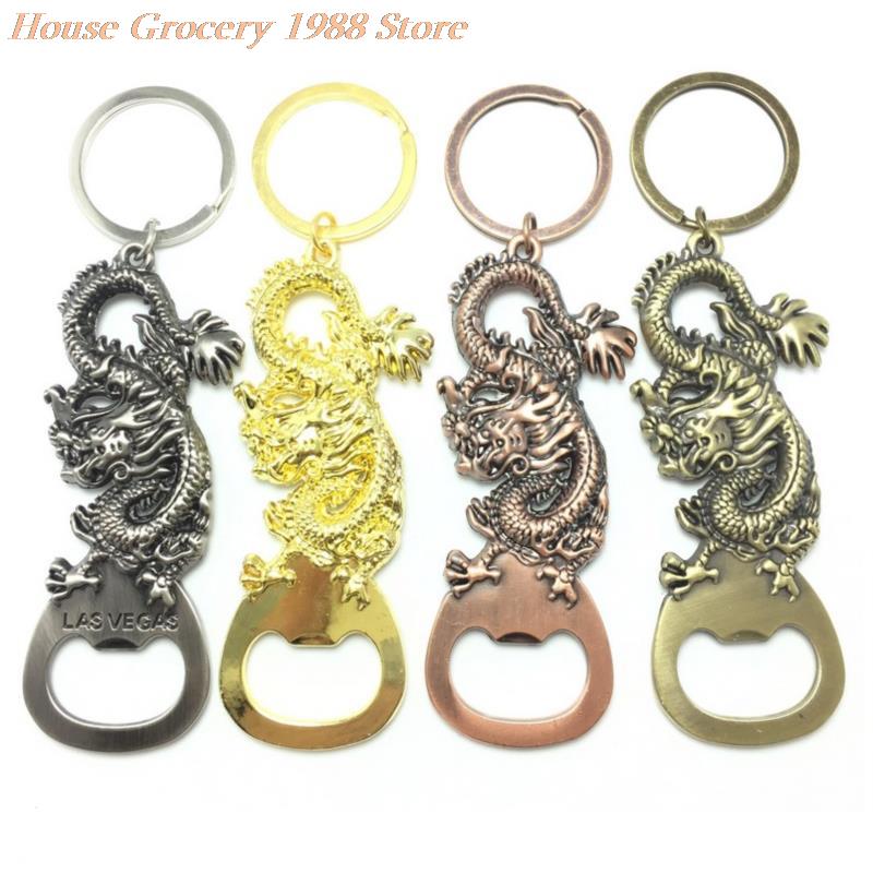 Llavero con abrebotellas de cerveza Tiger Head &amp; Dragon, herramienta de pterosauro para Bar y , soporte de cocina, decoración del hogar, para hombre