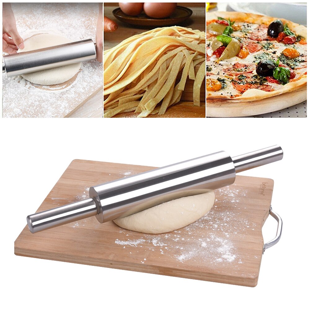 Stainless Steel Rolling Pin Non-stick Pastry Dough Roller Baking Pizza Cookie Making Tool Silicone Baking Mat Kitchen Accessorie