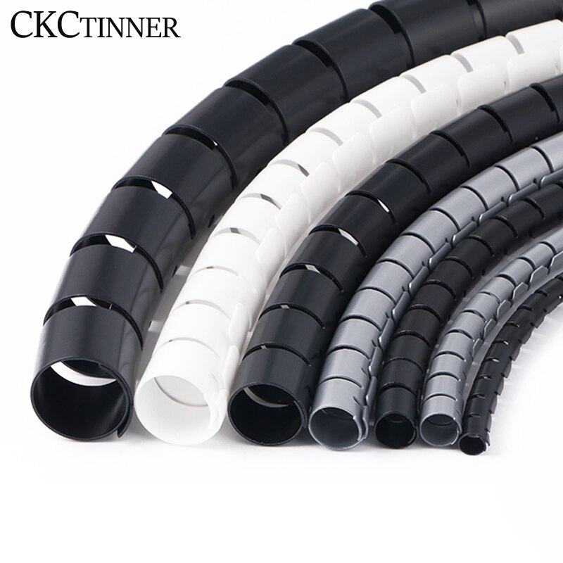 2m Wicklung rohr Kabel Draht wickeln Organizer Spirale Rohr PE 10mm-32mm Kabel Wickler Schnur Schutz kabel Hülse Draht Lagerung Rohr