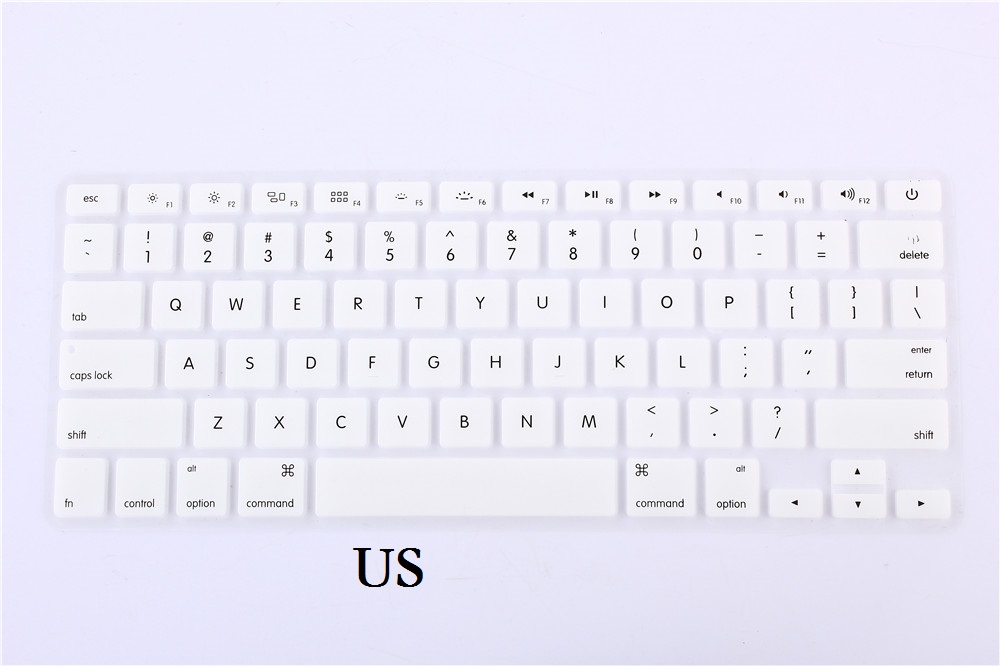 Ue usa angielska klawiatura skóra dla Macbook Pro 13 15 CD ROM A1278 A1286 klawiatura pokrywa szczupła wodoodporna folia ochronna skóry: US-White