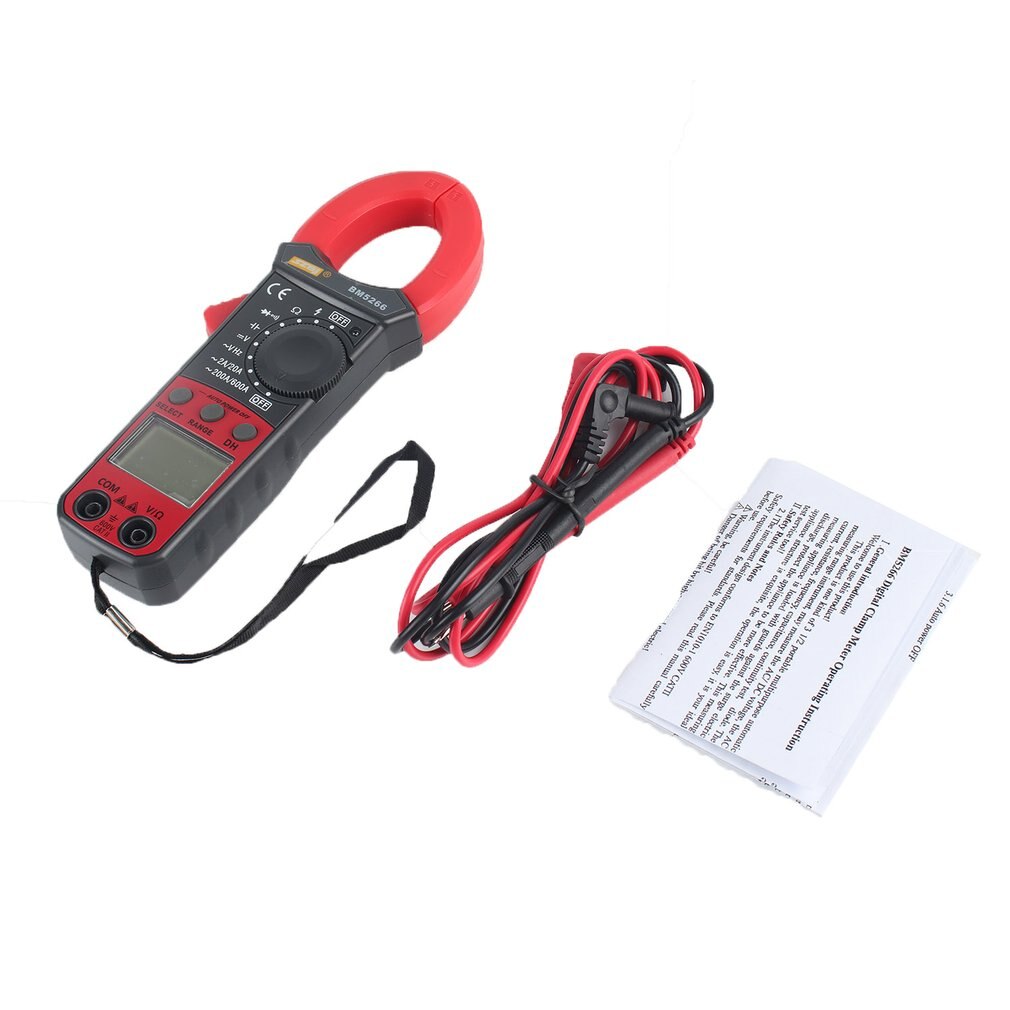BM5266 Handheld Digital Clamp Meter Multimeter 1999 Count AC/DC Volt Amp Ohm Capacitance Phase Diode Continuity Tester Ammeter