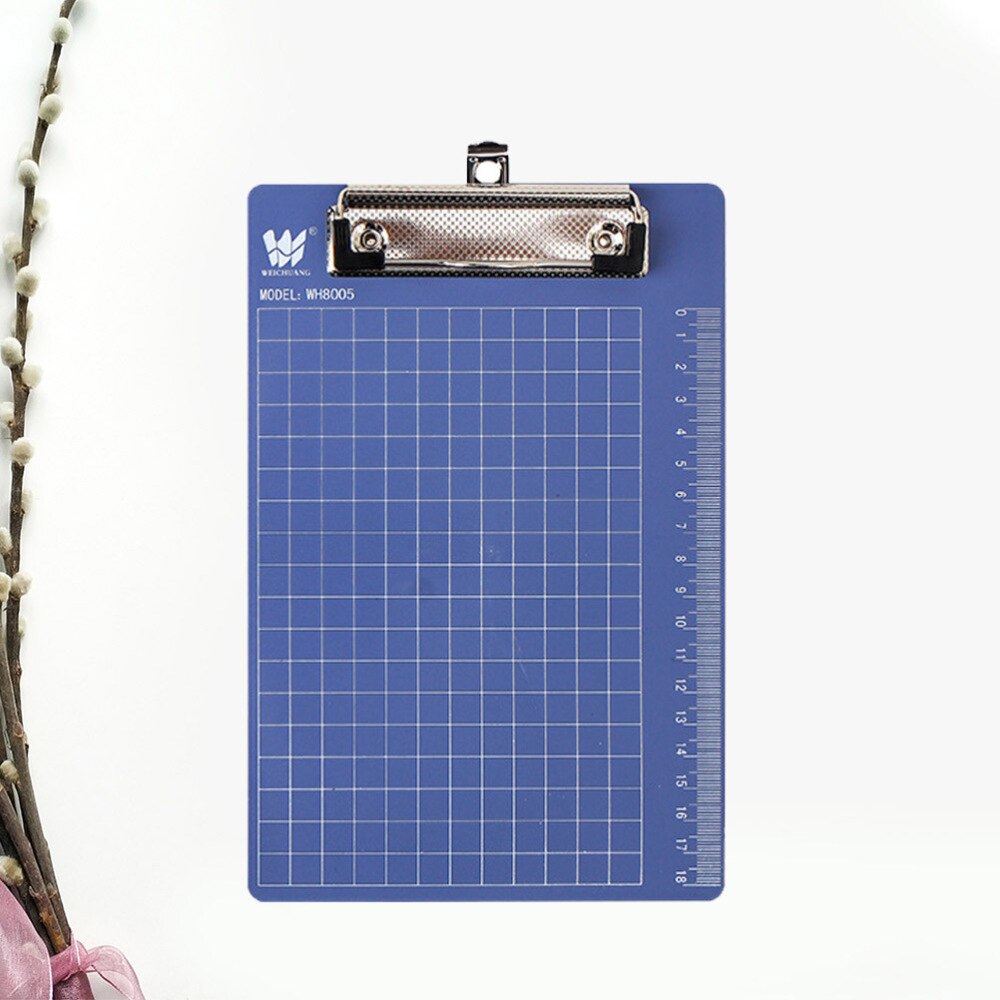 3 uds. Tablero de plástico con Clip para escribir, soporte de plástico para escribir en el menú para colgar, para escribir, A4 (azul)