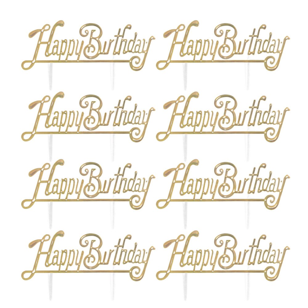 100pcs Cake Topper Stylish Decorative Cupcake Picks for Banquet Home Bar: Golden