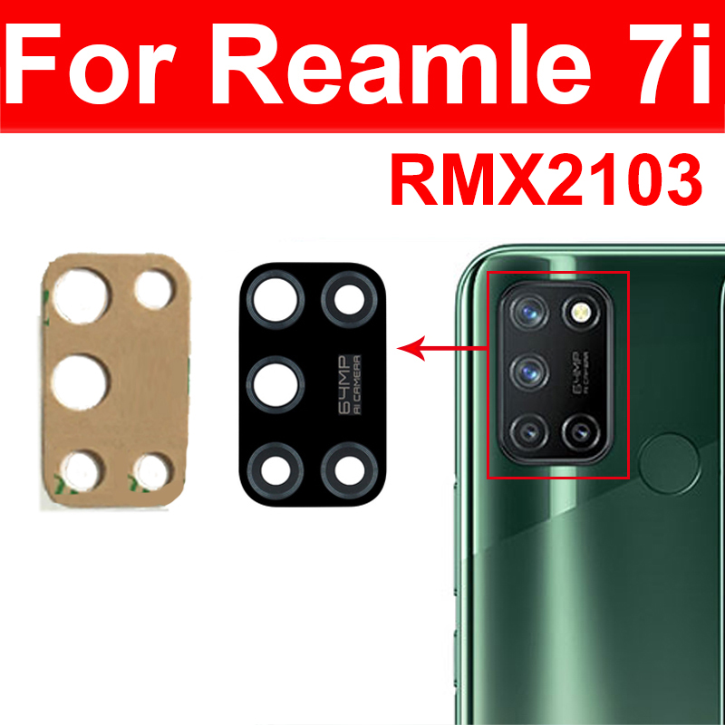 Terug Achteruitrijcamera Glas Lens Voor Oppo Realme 7 8 Pro 7i 8i 8S Global 5G Achteruitrijcamera lens Voor Realme 7pro 8pro Met Sticker Reparatie: ForRealme7i