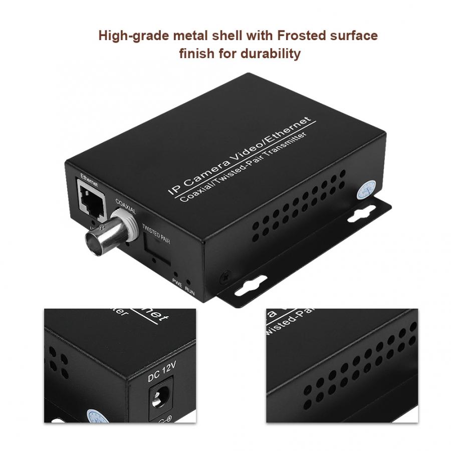 1Pair Ethernet IP Extender Over Coaxial HD Network Kit EoC Coaxial Cable Transmission Extender For Security CCTV Cameras
