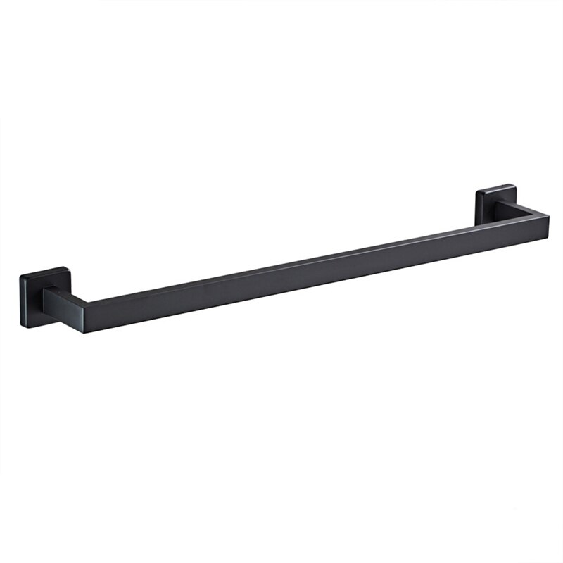 Toallero de baño, Base cuadrada gruesa, barra de toalla de acero inoxidable SUS304 para baño, accesorios de baño: Níquel negro
