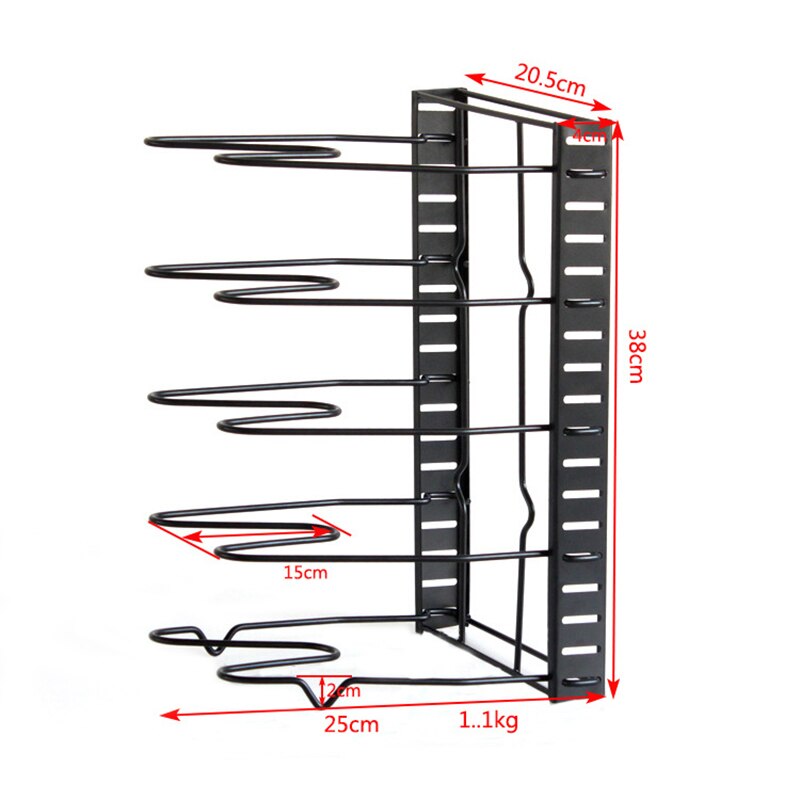 Pot Rack Organizer 5/8 Tier Optional Pans Lid Oragnizer Kitchen Counter Cabinet Pot Lid Holder J2Y: five layers