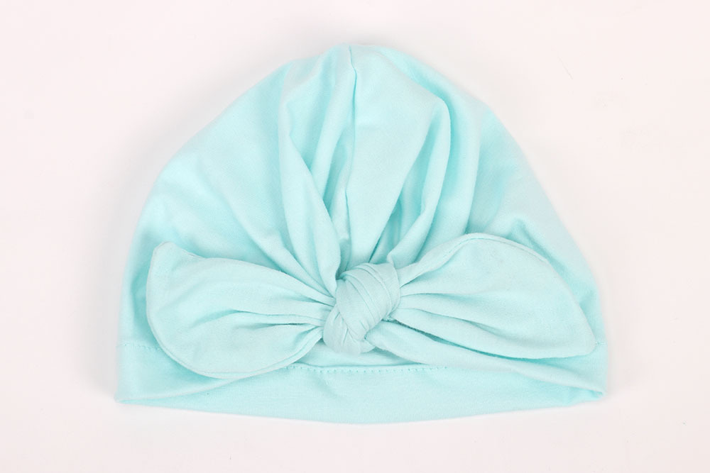 1 pièces Bebe filles garçons doux arcs Turban lapin oreille noeud casquette bonnet chapeau musulman inde chapeau bohème bowknot turbans Cap: mint