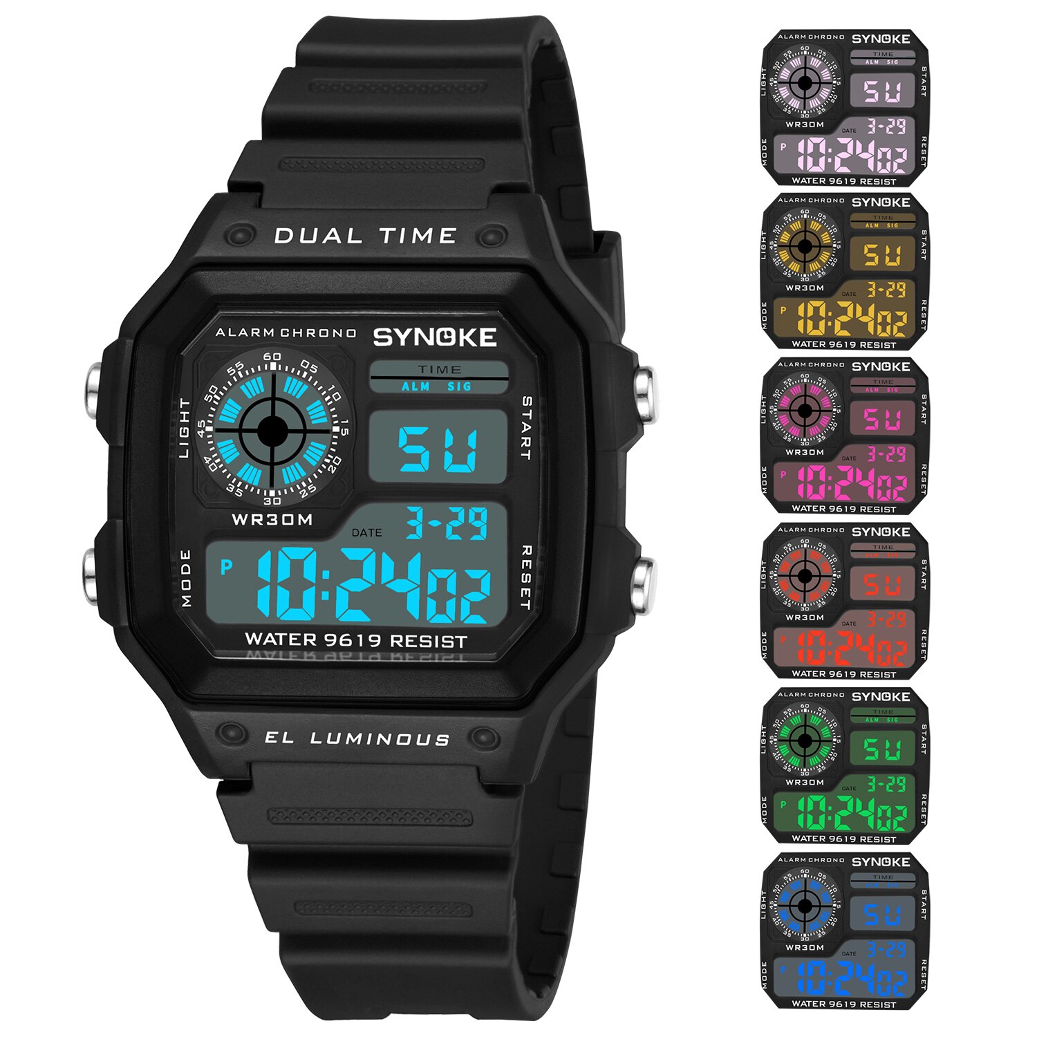 Synoke Mannen Sport Digitale Horloges Ultra-Dunne Led Waterdicht Chronograaf Repeater Relogio Masculino Mannelijke Elektronische Horloges