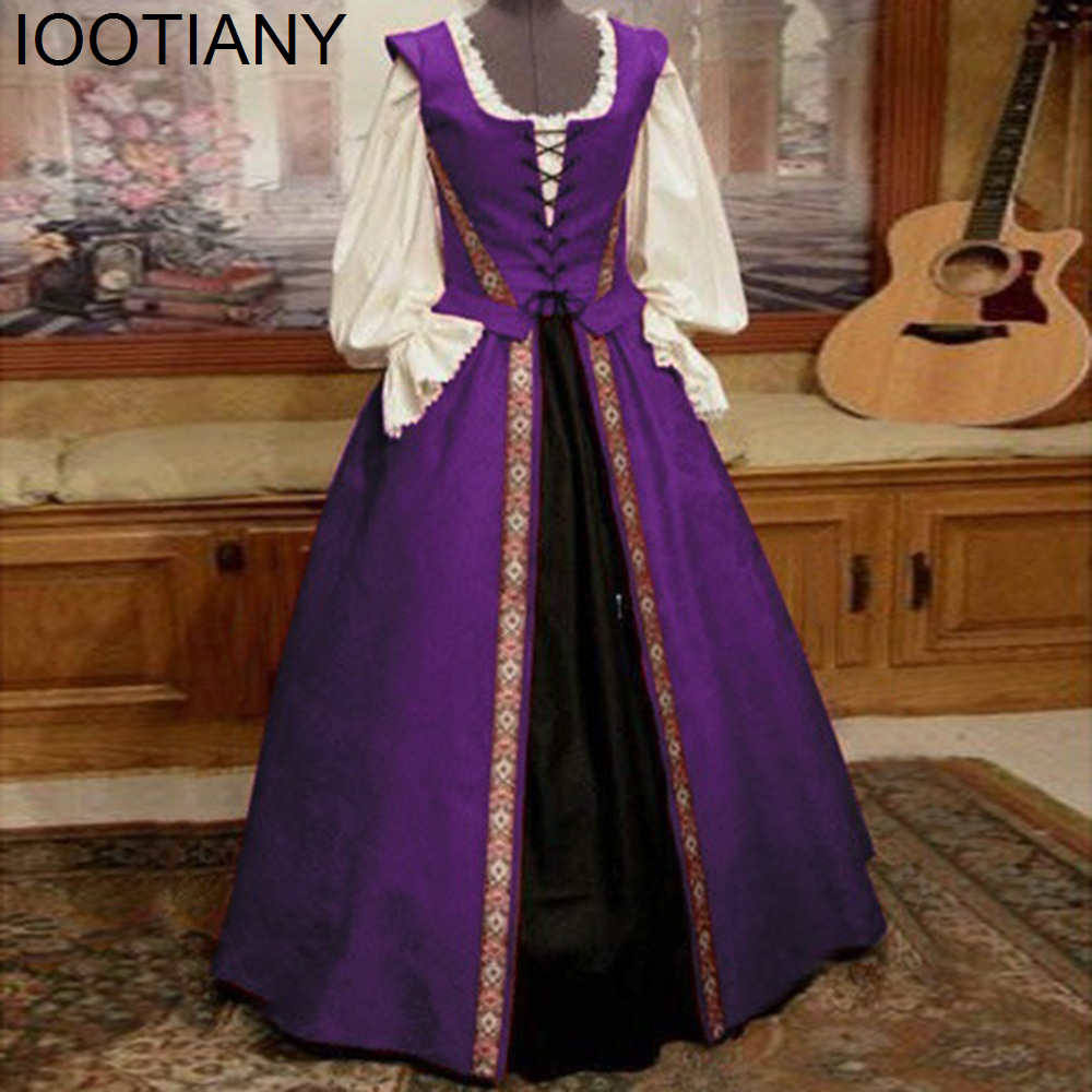 Cosplay abito rinascimentale medievale veste vittoria palazzo principessa vestire Halloween carnevale festa costumi per donne costumi per adulti: S / nero