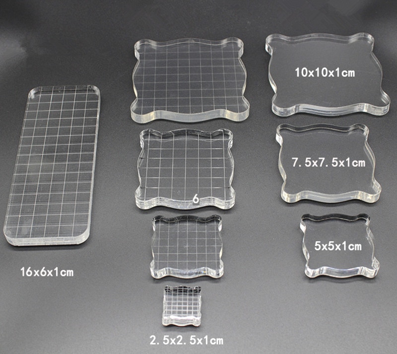 1PC Clear Stamps Acrylic Block For Transparent Stamp Acrylic Pad DIY Scrapbooking Decoration Tools For School Office Supply