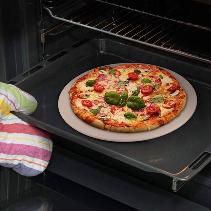 Pizza Stone 15 inch Round Baking Stone for Bread Ceramic Pizza Grilling Stones for Cooking and Baking BBQ and Grill