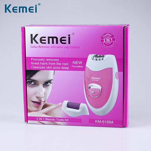 Kemei 6199A femmes Rechargeable électrique rasage dame épilateur meulage pieds dispositif Bikini tondeuse femme soins: Default Title