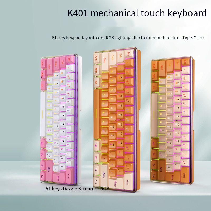 61 key notebook desktop wired gaming mini keyboard RGB illuminated keyboard
