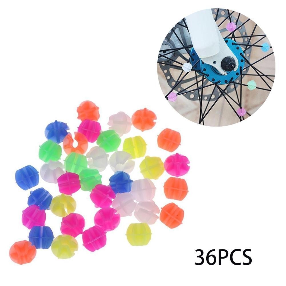 36 Stks/set Plastic Clip Spoke Bead Fiets Kralen Draad Kralen Decoraties Ronde Fiets Wheel Spoke Kralen Lichtgevende Spoke Bal