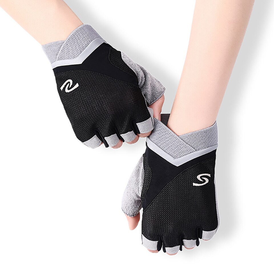 LOOGDEEL Fitness guanti mezze dita antiscivolo attrezzature per il Fitness traspiranti manubri allenamento palestra Body Building guanti da ciclismo