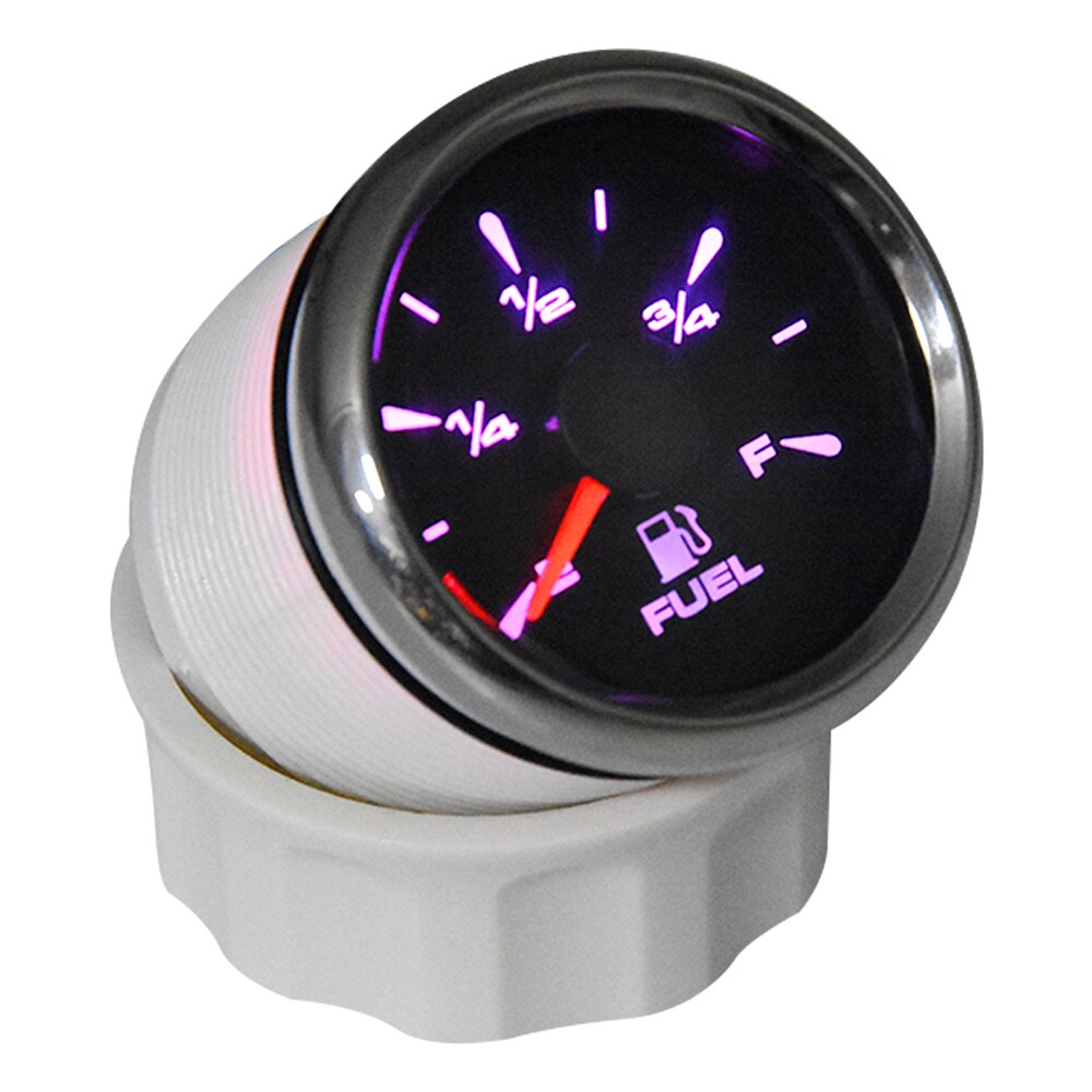 HD 52mm Auto Fuel Level Gauge 0-190ohm Fuel Level Meter 9-32V 7 Colors Backlight Marine Fuel Gauges Level Sensor Sending Unit