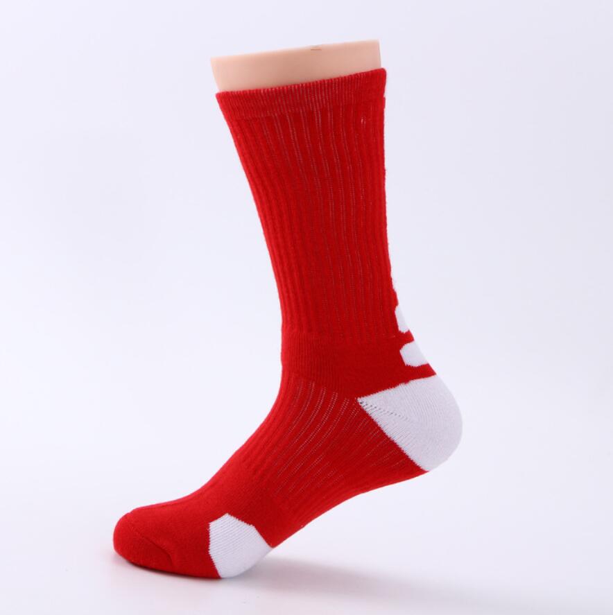 Men Outdoor Sport Cycling Bike Socks Hiking Basketball Football Running Soccer Compression Socks Calcetines Ciclismo Hombre: Red White