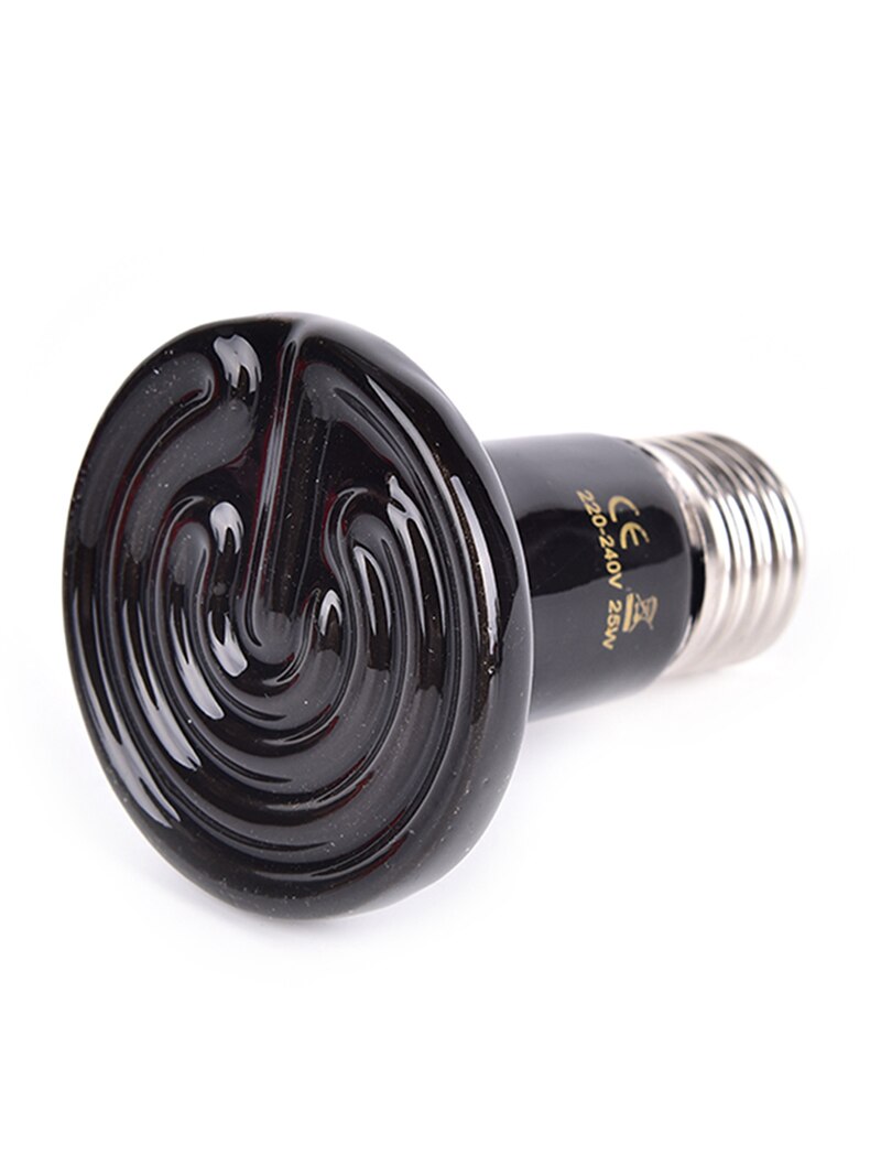 Black Infrared Ceramic Emitter Heat Light Bulb Reptile Heat Lamp Pet Brooder 220-240V Touch Lamp For Chameleon Cage Snake Tank