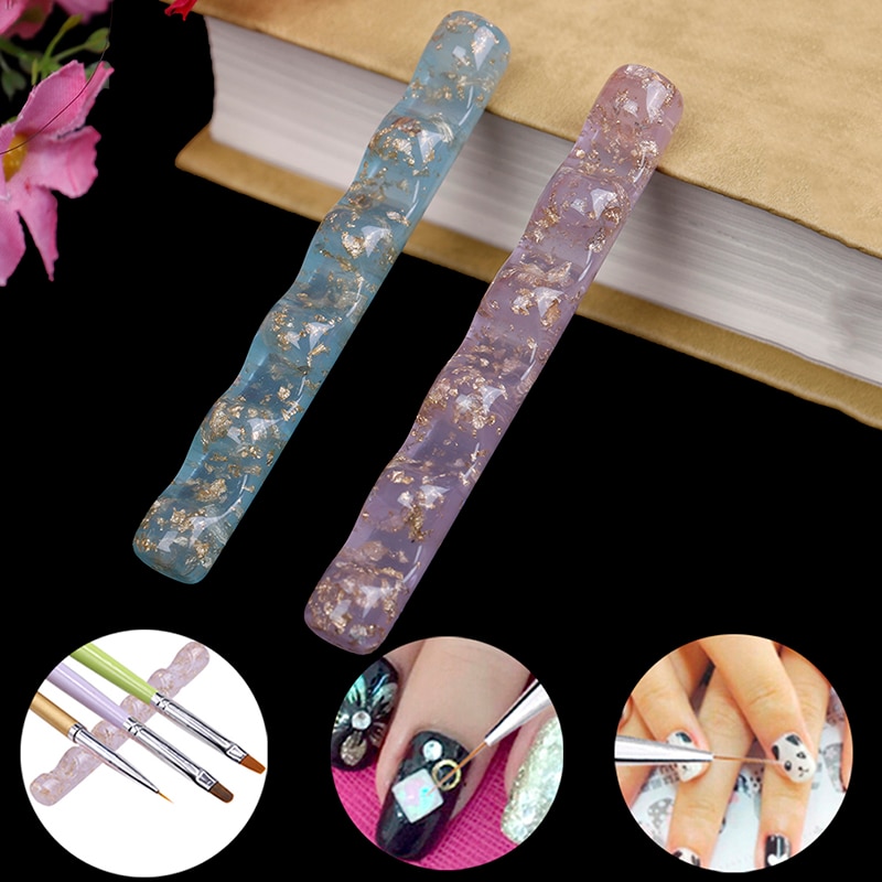 1pc nail art borste pennställ ställ verktyg akryl klar färgglad nail art visar verktyg 5 galler uv gel borste display hållare