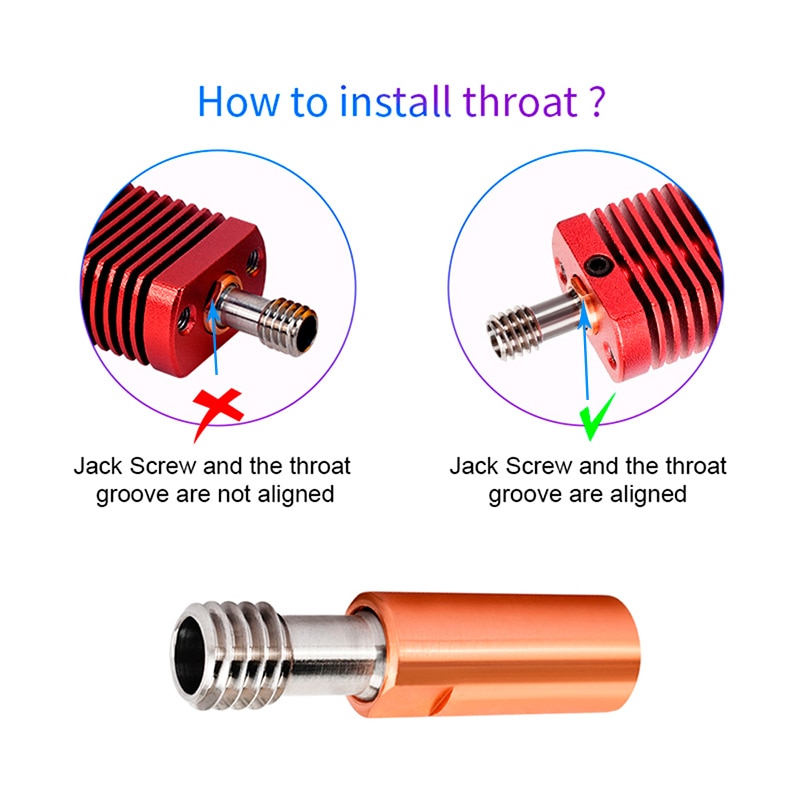 Ender3 CR10 Hoge Temp Titanium Legering Bi-Metalen Heatbreak Koper Keel Glad 1.75Mm Filament Voor CR10 Ender 5/3 CR-10S